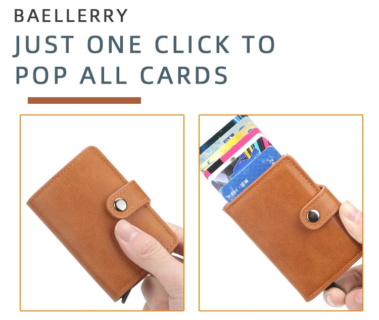 Porte-Monnaie RFID Anti-Piratage – Porte-Cartes en Cuir et Aluminium pour Hommes - La Maison Cozy
