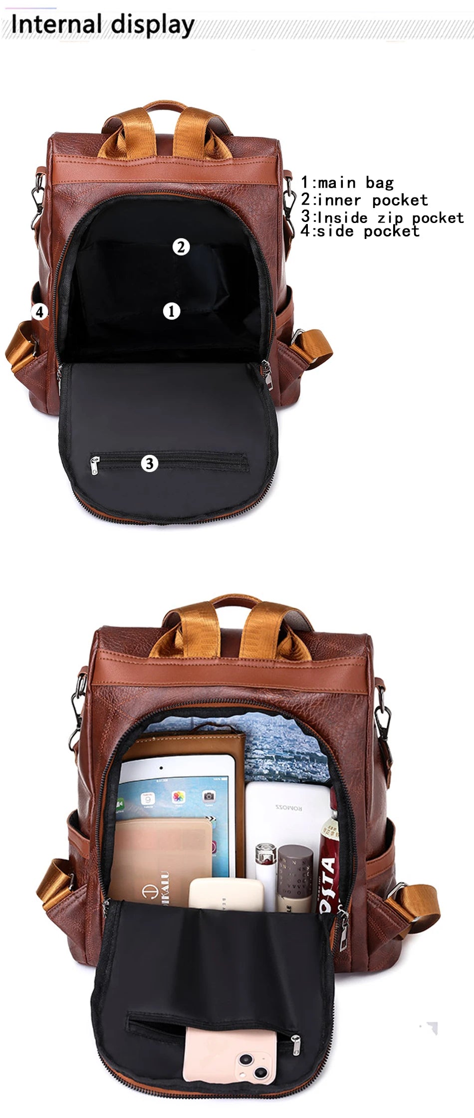 Nouveau Sac à Dos Femme 2023 - Designer, en cuir souple de haute qualité, sac à dos simple et élégant, grande capacité, sac à bandoulière antivol - La Maison Cozy