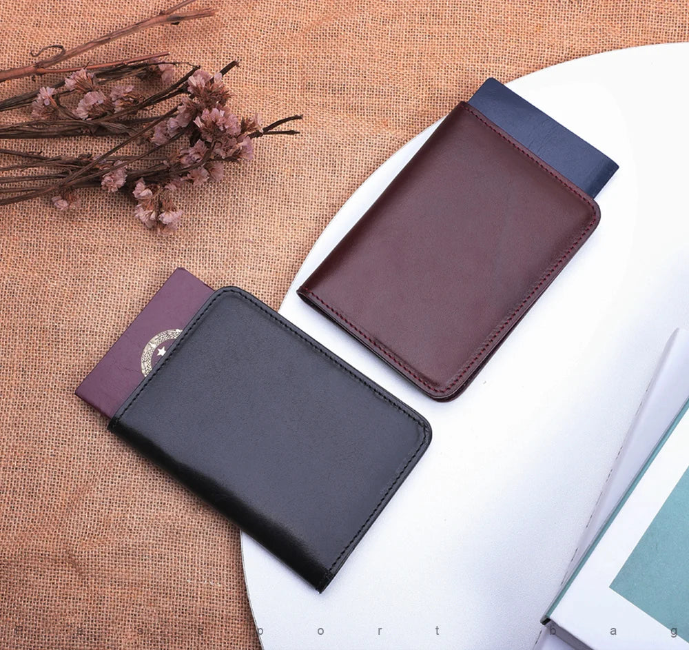 Pochette à Passeport en Cuir Véritable - Porte-Cartes de Crédit et Carte d'Identité - La Maison Cozy