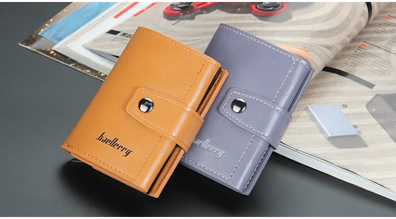 Porte-Monnaie RFID Anti-Piratage – Porte-Cartes en Cuir et Aluminium pour Hommes - La Maison Cozy