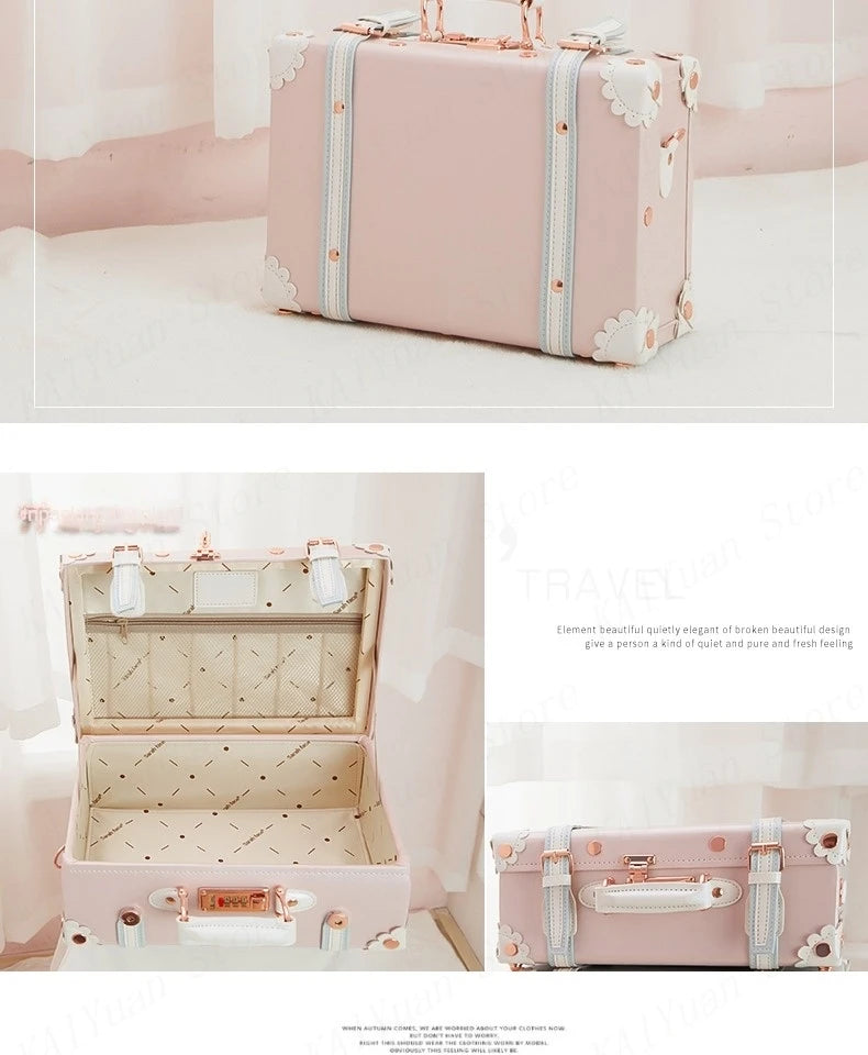 Valise Cosmétique Vintage en PU - 13/16/18 pouces - La Maison Cozy