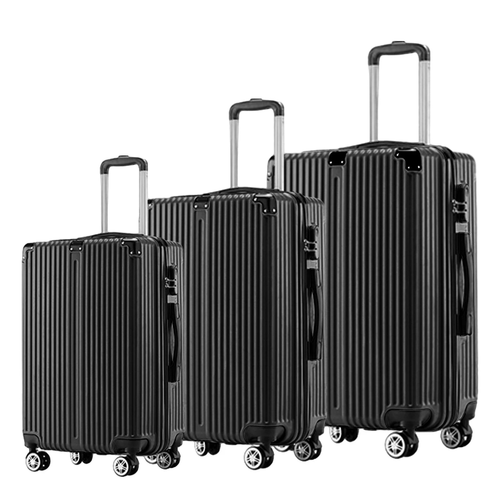 Set de valises (3 pièces) avec serrure, 4 roues pivotantes, valise trolley légère en ABS pour bagage à main et voyage d'affaires. - La Maison Cozy