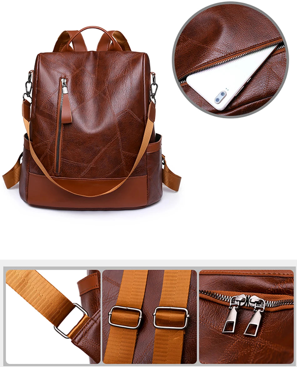 Nouveau Sac à Dos Femme 2023 - Designer, en cuir souple de haute qualité, sac à dos simple et élégant, grande capacité, sac à bandoulière antivol - La Maison Cozy