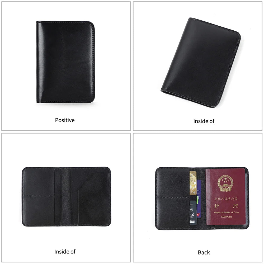 Pochette à Passeport en Cuir Véritable - Porte-Cartes de Crédit et Carte d'Identité - La Maison Cozy