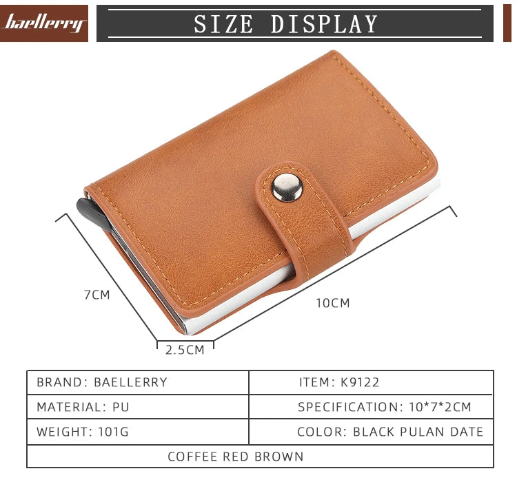 Porte-Monnaie RFID Anti-Piratage – Porte-Cartes en Cuir et Aluminium pour Hommes - La Maison Cozy