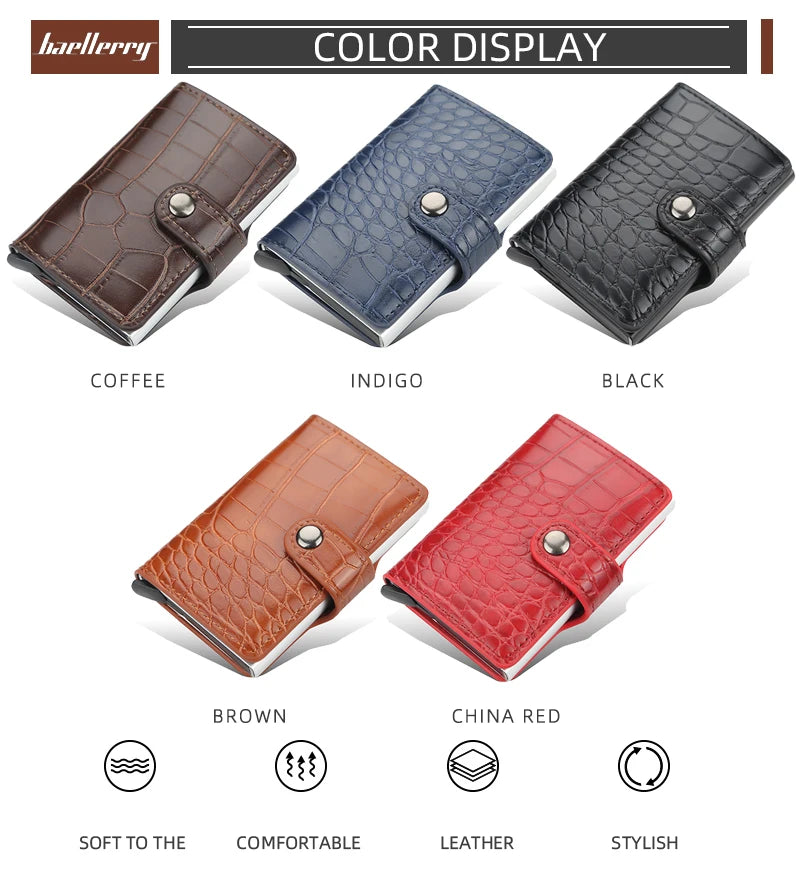 Porte-Monnaie RFID Anti-Piratage – Porte-Cartes en Cuir et Aluminium pour Hommes - La Maison Cozy