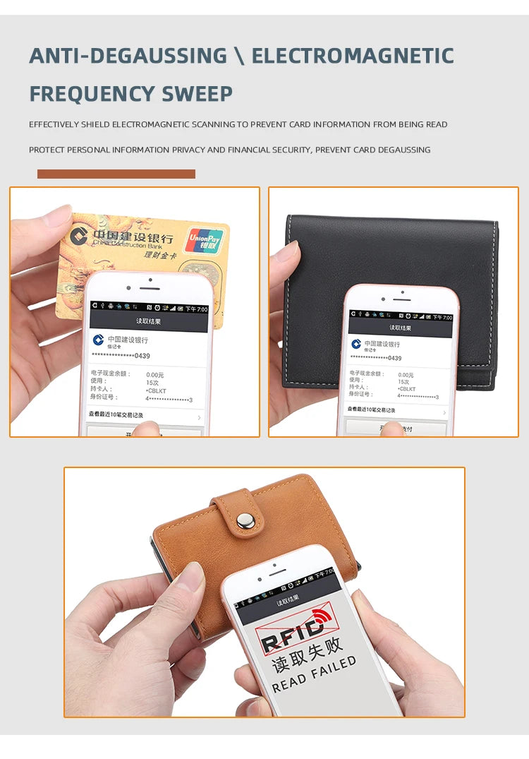 Porte-Monnaie RFID Anti-Piratage – Porte-Cartes en Cuir et Aluminium pour Hommes - La Maison Cozy