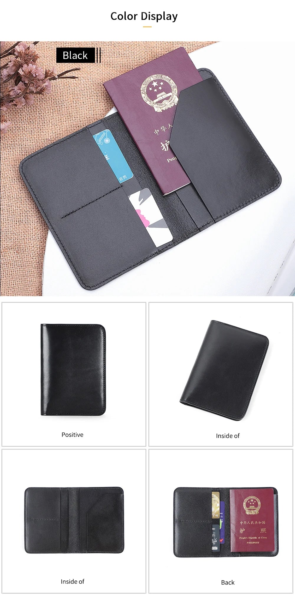 Pochette à Passeport en Cuir Véritable - Porte-Cartes de Crédit et Carte d'Identité - La Maison Cozy