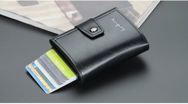 Porte-Monnaie RFID Anti-Piratage – Porte-Cartes en Cuir et Aluminium pour Hommes - La Maison Cozy
