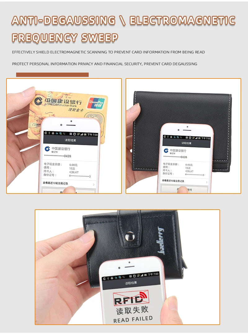 Porte-Monnaie RFID Anti-Piratage – Porte-Cartes en Cuir et Aluminium pour Hommes - La Maison Cozy