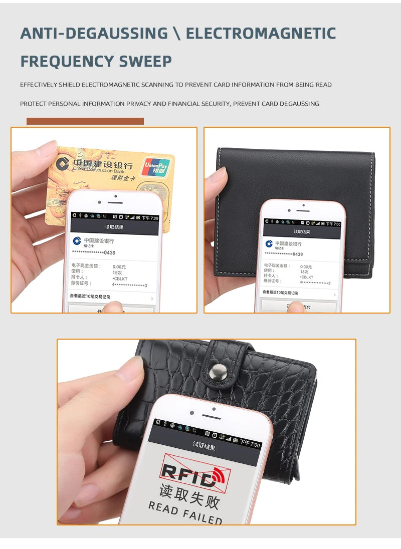 Porte-Monnaie RFID Anti-Piratage – Porte-Cartes en Cuir et Aluminium pour Hommes - La Maison Cozy
