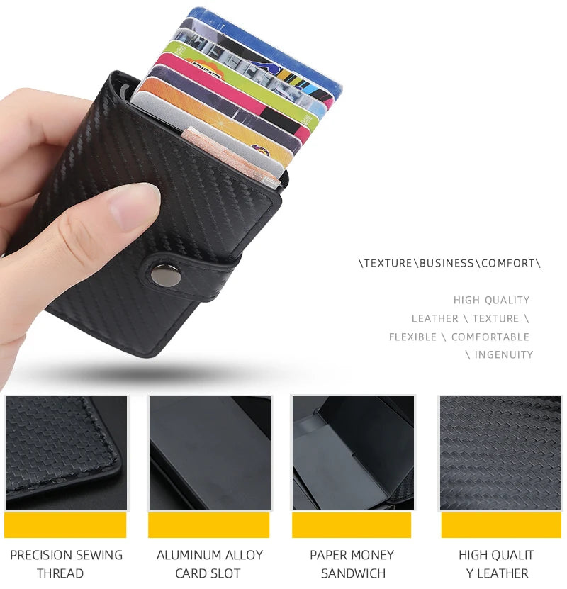 Porte-Monnaie RFID Anti-Piratage – Porte-Cartes en Cuir et Aluminium pour Hommes - La Maison Cozy