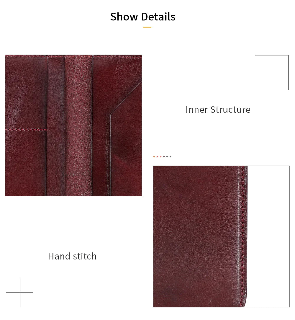 Pochette à Passeport en Cuir Véritable - Porte-Cartes de Crédit et Carte d'Identité - La Maison Cozy