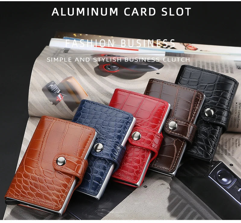 Porte-Monnaie RFID Anti-Piratage – Porte-Cartes en Cuir et Aluminium pour Hommes - La Maison Cozy