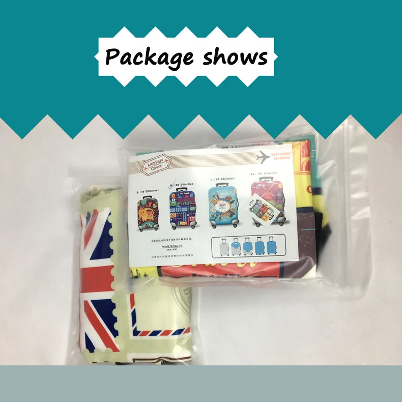 Housse Élastique Épaisse avec Motif Carte du Monde - Protection pour Valise 18 à 32 Pouces, Housse de Bagage avec Fermeture Éclair, Accessoire de Voyage - La Maison Cozy