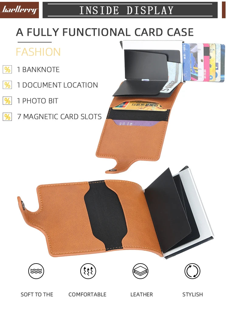 Porte-Monnaie RFID Anti-Piratage – Porte-Cartes en Cuir et Aluminium pour Hommes - La Maison Cozy
