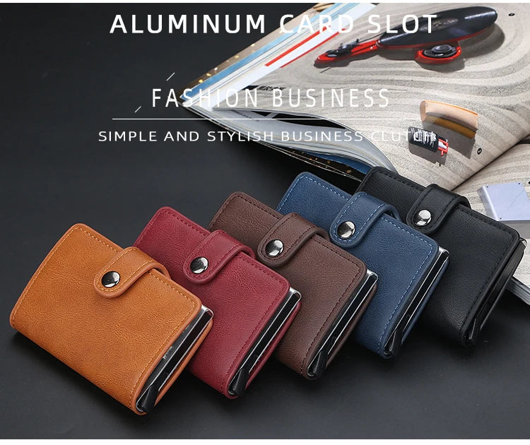 Porte-Monnaie RFID Anti-Piratage – Porte-Cartes en Cuir et Aluminium pour Hommes - La Maison Cozy